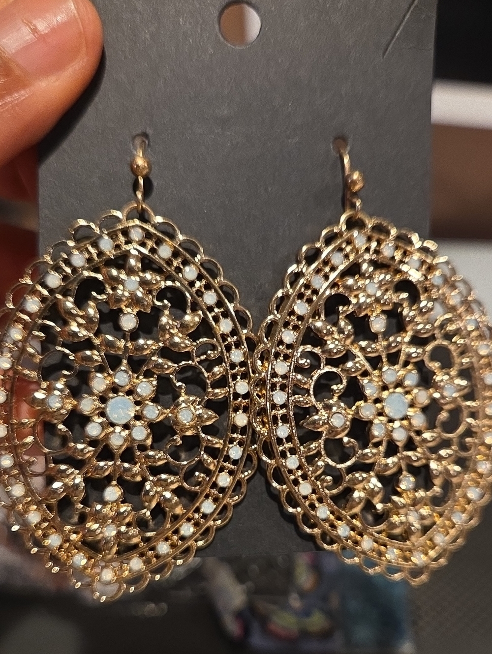 Gold Filigree Teardrop Dangle Earrings – Women Jewelry
